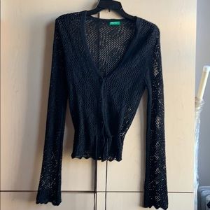 Quality knit/ machine crochet sweater